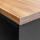Tejghea magazin impuls cu partea superioara si front vitrat H-90 cm L-270 cm G-60 cm antracit/blat stejar kraft-10