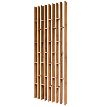 Panou lamele suspendat modular tavan-perete 96x10xH250 cm, stejar kraft, imagine 2