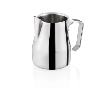 Latiera profesionala spumare lapte, 350 ml, inox lucios, pereti dublii. Latiera din inox lucios de