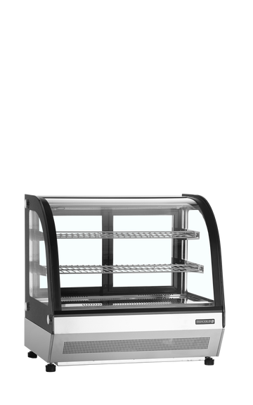 Vitrina frigorifica banca mica neagra LPD60, 60 l, +2/+8C, 2 usi glisante Tefcold – vitrina frigorifica de banca cu usi glisante pentru cofetarie si patiserie