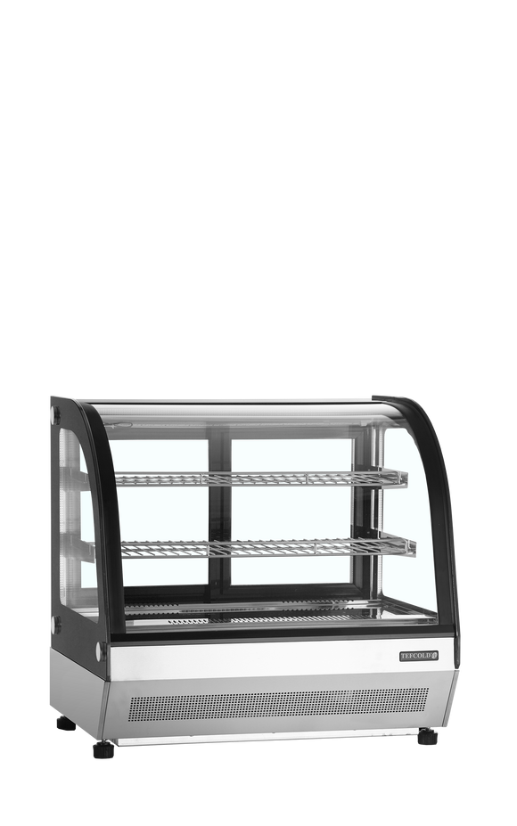 Vitrina frigorifica banca mica neagra LPD60, 60 l, +2/+8C, 2 usi glisante Tefcold – vitrina frigorifica de banca cu usi glisante pentru cofetarie si patiserie