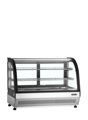 Vitrina frigorifica banca mica neagra LPD80, 78 l, +2/+8C, 2 usi glisante Tefcold – vitrina frigorifica de banca cu usi glisante pentru cofetarie si patiserie