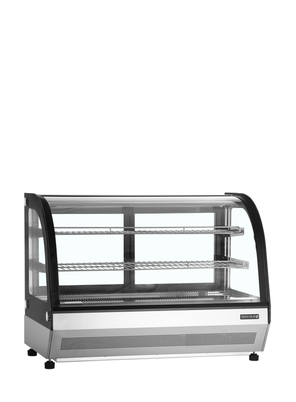 Vitrina frigorifica banca mica neagra LPD80, 78 l, +2/+8C, 2 usi glisante Tefcold – vitrina frigorifica de banca cu usi glisante pentru cofetarie si patiserie