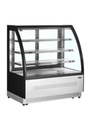 Vitrina frigorifica banca neagra UPD220, 218 l, +2/+8C, 2 usi glisante Tefcold – vitrina frigorifica de banca cu usi glisante pentru cofetarie si patiserie