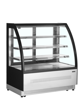 Vitrina frigorifica banca neagra UPD220, 218 l, +2/+8C, 2 usi glisante Tefcold – vitrina frigorifica de banca cu usi glisante pentru cofetarie si patiserie
