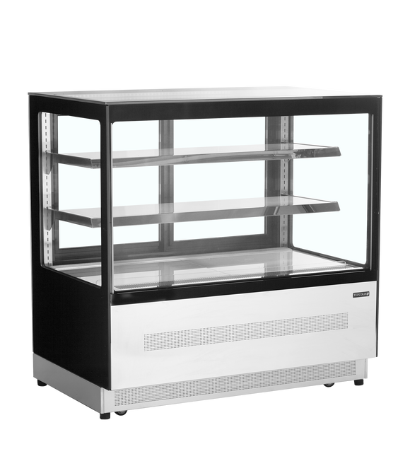 Vitrina frigorifica banca neagra UPD190, 191 l, +2/+8C, 2 usi glisante Tefcold – vitrina frigorifica de banca cu usi glisante pentru cofetarie si patiserie