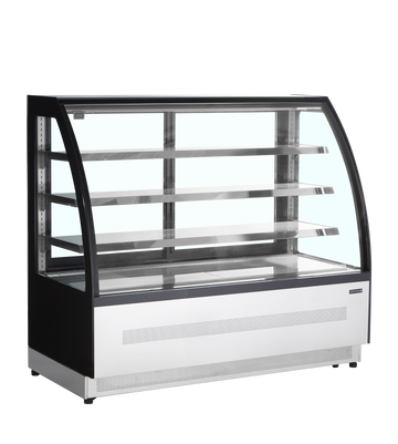 Vitrina frigorifica banca neagra LCT280, 277 l, +2/+8C, 2 usi glisante Tefcold – vitrina frigorifica de banca cu usi glisante pentru cofetarie si patiserie