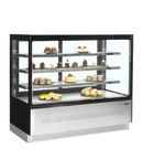 Vitrina frigorifica banca neagra LCT400, 400 l, +2/+8C, 2 usi glisante Tefcold – vitrina frigorifica de banca cu usi glisante pentru cofetarie si patiserie