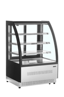 Vitrina frigorifica banca neagra LCT160, 158 l, +2/+8C, 2 usi glisante Tefcold – vitrina frigorifica de banca cu usi glisante pentru cofetarie si patiserie