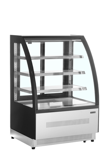 Vitrina frigorifica banca neagra LCT160, 158 l, +2/+8C, 2 usi glisante Tefcold – vitrina frigorifica de banca cu usi glisante pentru cofetarie si patiserie