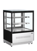 Vitrina frigorifica banca neagra LCT140, 140 l, +2/+8C, 2 usi glisante Tefcold – vitrina frigorifica de banca cu usi glisante pentru cofetarie si patiserie