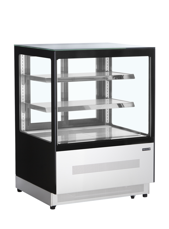 Vitrina frigorifica banca neagra LCT140, 140 l, +2/+8C, 2 usi glisante Tefcold – vitrina frigorifica de banca cu usi glisante pentru cofetarie si patiserie