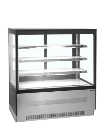 Vitrina frigorifica banca neagra LCT210, 210 l, +2/+8C, 2 usi glisante Tefcold – vitrina frigorifica de banca cu usi glisante pentru cofetarie si patiserie