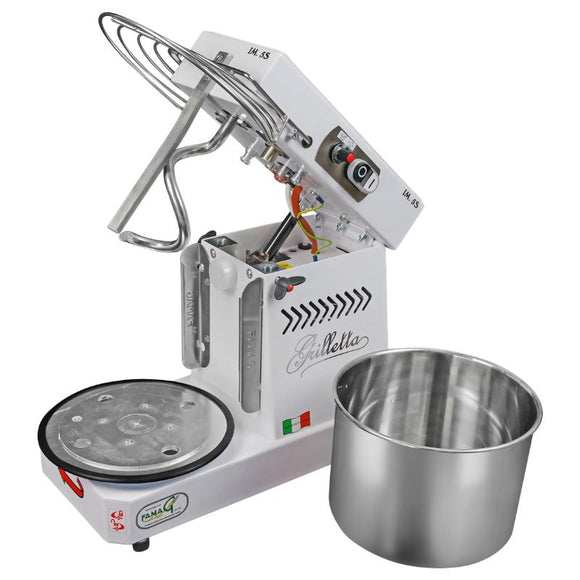 Malaxor aluat cu cap rabatabil, cuva 8 Litri 5kg aluat, 10 viteze, motor asincron, putere 0.37 kW