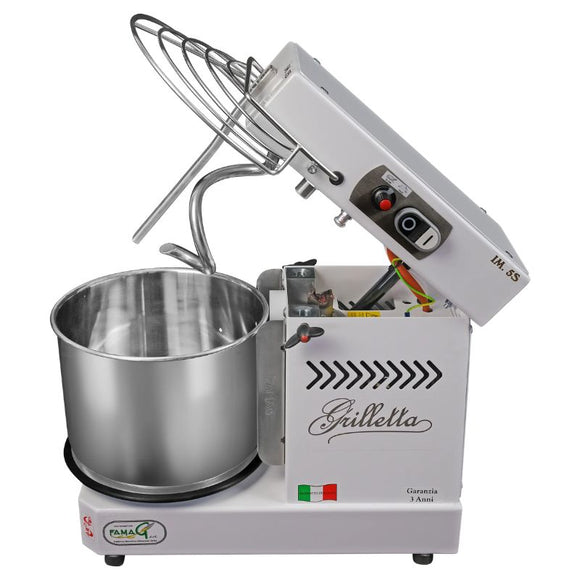 Malaxor aluat cu cap rabatabil, cuva 8 Litri 5kg aluat, 10 viteze, motor asincron, putere 0.37 kW