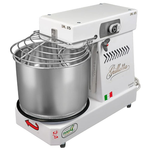 Malaxor aluat cu cap rabatabil, cuva 8 Litri 5kg aluat, 1 viteza, motor asincron, putere 0.37 kW