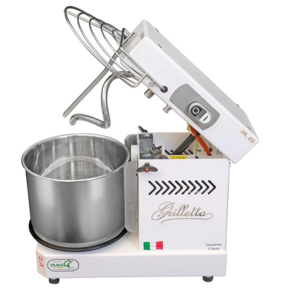 Malaxor aluat cu cap rabatabil, cuva 8 Litri 5kg aluat, 1 viteza, motor asincron, putere 0.37 kW