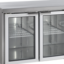 Masa refrigerata inox 2 usi sticla vedere laterala Tefcold – masă frigorifică inox pentru bucătărie profesională restaurant și HoReCa
