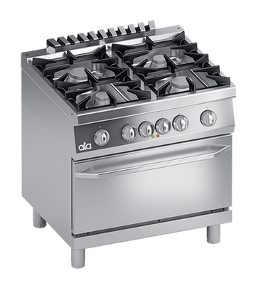 Masina de gatit cu 4 arzatoare, cuptor electric GN 21 - PERFORMANCE LINE, putere 5.40 kW electric, 34 kW gaz