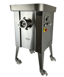 Masina de tocat carne nr 32, 500 kgh. inox, cu functie revers, 4 site Ø 3, 5, 9, 16 mm, alimentare 400 V cu roti