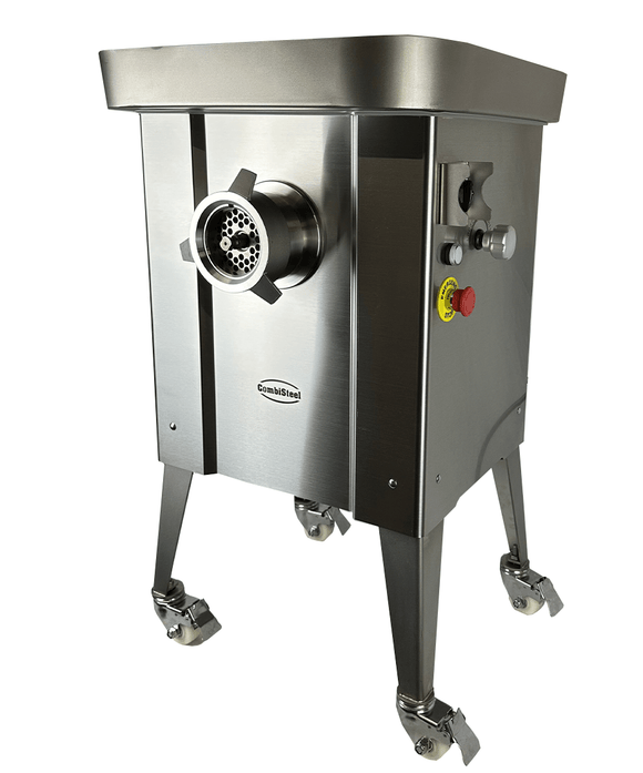 Masina de tocat carne nr 32, 500 kgh. inox, cu functie revers, 4 site Ø 3, 5, 9, 16 mm, alimentare 400 V cu roti