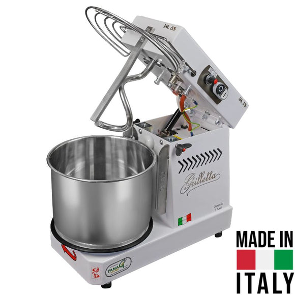 Malaxor aluat cu cap rabatabil, cuva 8 Litri 5kg aluat, 10 viteze, motor asincron, putere 0.37 kW