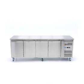 Masa de congelare inox, -22 18C, 4 usi, cu roti Acest banc de lucru congelator