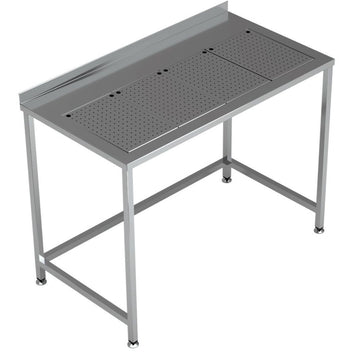 Masa inox 120x65 cm cu tava picurare incastrata, pentru peraparare carne, peste Latime mm 1200 Adancime mm
