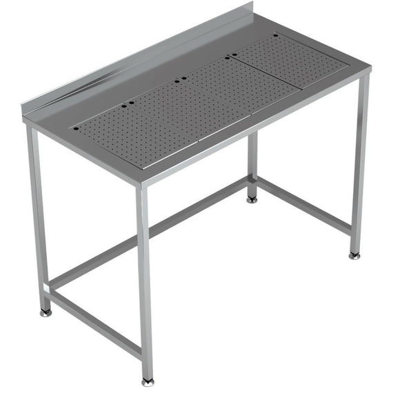 Masa inox 120x65 cm cu tava picurare incastrata, pentru peraparare carne, peste Latime mm 1200 Adancime mm