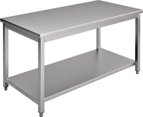 Masa inox, 1600 x 600 x H850 mm. cu o polita