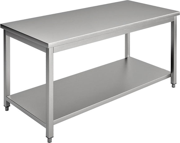 Masa inox, 2000 x 600 x H850 mm. cu o polita