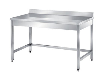 Masa inox, 2000 x 700 x H850 mm. cu 3 bare, inaltator la perete