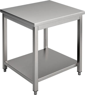 Masa inox, 700 x 600 x H850 mm. cu o polita