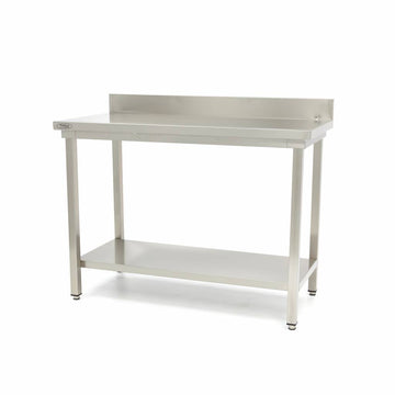 Masa inox 140 x 70 x 85 cm - cu polita si inaltator la perete Masa inox 140 x 70