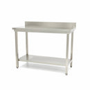 Masa inox 160 x 70 x 85 cm - cu polita si inaltator la perete Masa inox 160 x 70