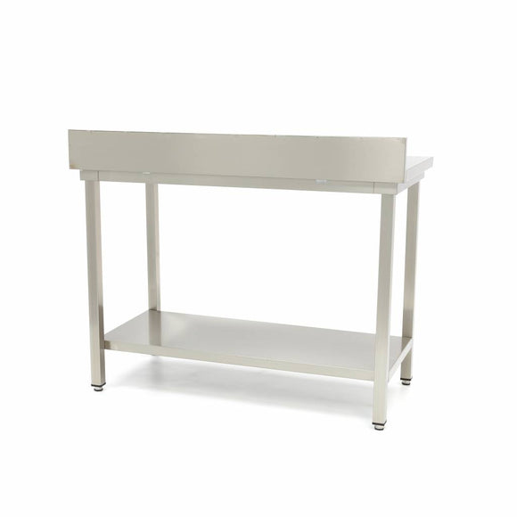 Masa inox 160 x 70 x 85 cm - cu polita si inaltator la perete Masa inox 160 x 70