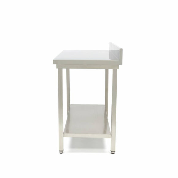 Masa inox 180 x 60 x 85 cm - cu polita si inaltator la perete Masa inox 180 x 60