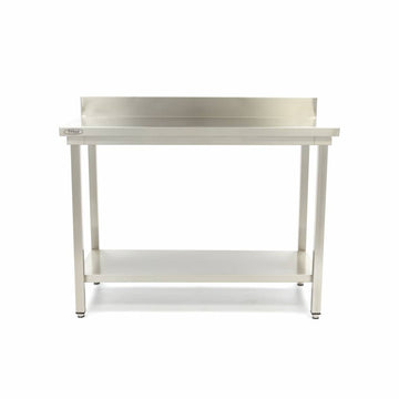 Masa inox 200 x 60 x 85 cm - cu polita si inaltator la perete Masa inox 200 x 60
