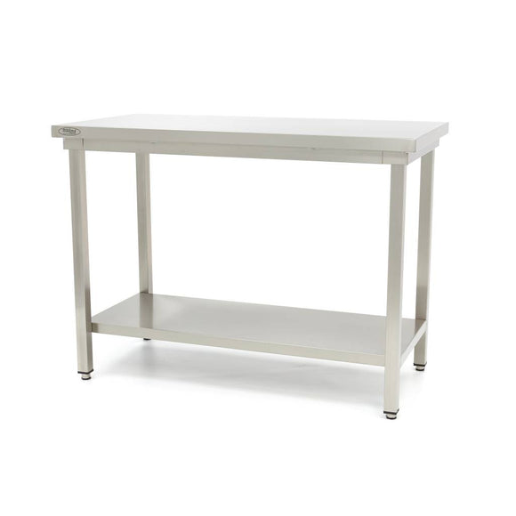 Masa inox 60 x 60 x 85 cm cu polita
