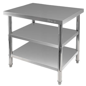 Masa inox 100x60xH85 cm, cu 2 polite Masa centrală de lucru cu