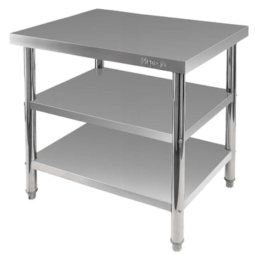 Masa inox 100x60xH85 cm, cu 2 polite Masa centrală de lucru cu