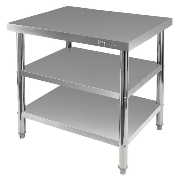 Masa inox 100x60xH85 cm, cu 2 polite Masa centrală de lucru cu