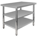 Masa inox 100x60xH85 cm, cu 2 polite Masa centrală de lucru cu