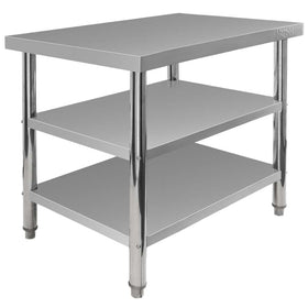 Masa inox 100x60xH85 cm, cu 2 polite Masa centrală de lucru cu