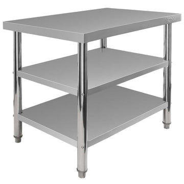 Masa inox 100x60xH85 cm, cu 2 polite Masa centrală de lucru cu