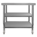 Masa inox 100x60xH85 cm, cu 2 polite Masa centrală de lucru cu