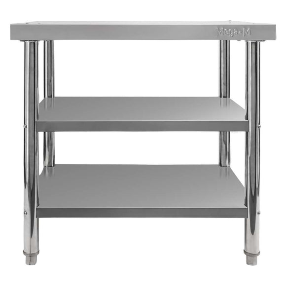 Masa inox 100x60xH85 cm, cu 2 polite Masa centrală de lucru cu