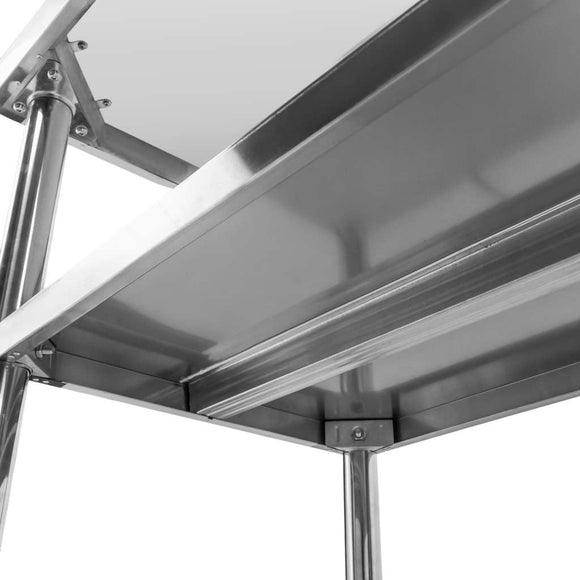 Masa inox 100x60xH85 cm, cu 2 polite Masa centrală de lucru cu