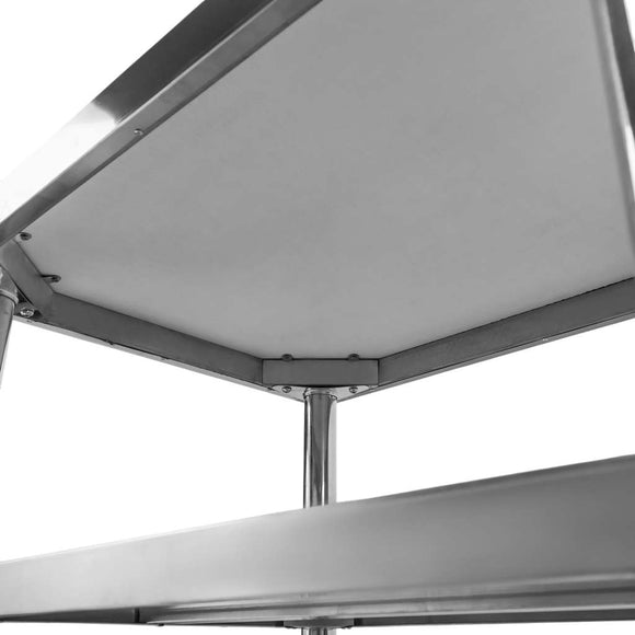 Masa inox 100x60xH85 cm, cu 2 polite Masa centrală de lucru cu