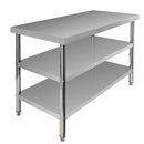 Masa inox 120x60xH85 cm, cu 2 polite Masa centrală de lucru cu